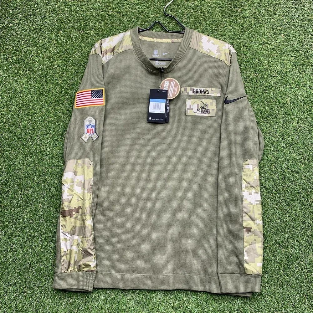 Nike Cleveland Browns Salute to Service Thermal Shirt Mens Medium Camo NWT